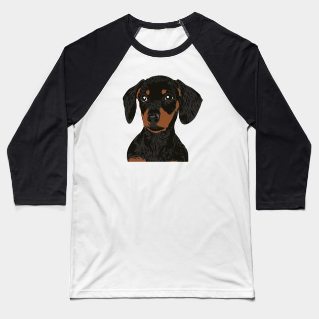 Close Up Dachshund Head for Dachshund Parents Baseball T-Shirt by riin92